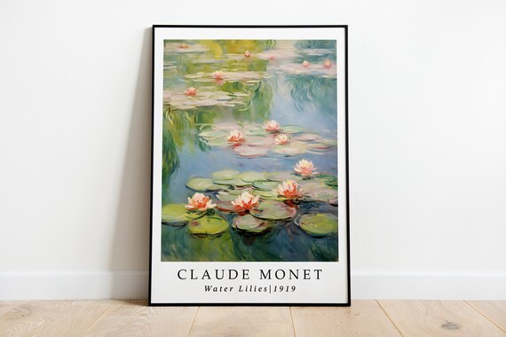 Claude Monet Water Lily Painting Impressionism Art Monet Exhibition Poster Monet Water Lilies Landscape Print Monet Poster