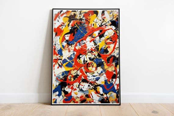 Jackson Pollock Art Drip Technique Poster Splash Art Drip Painting Colorful Painting Splash Painting 24x36 Poster Paint Splatter