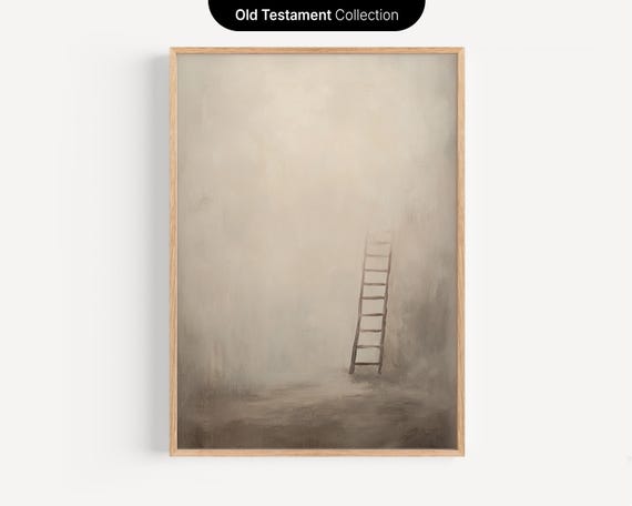 Heavenly Ladder Jacobs Vision Minimalist Art Print
