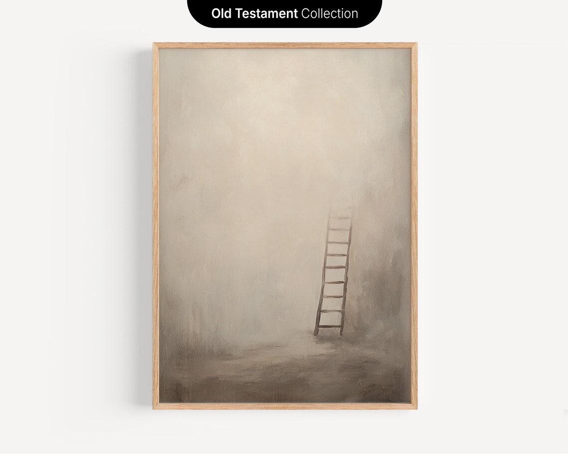 Heavenly Ladder Jacobs Vision Minimalist Art Print