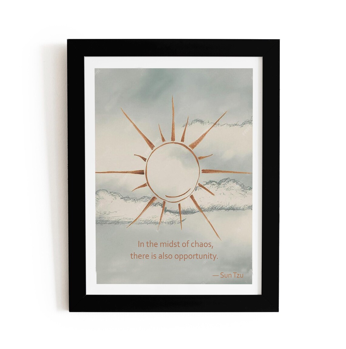 Sun Tzu Chaos Opportunity Quote Copper Sun Office Leadership Poster