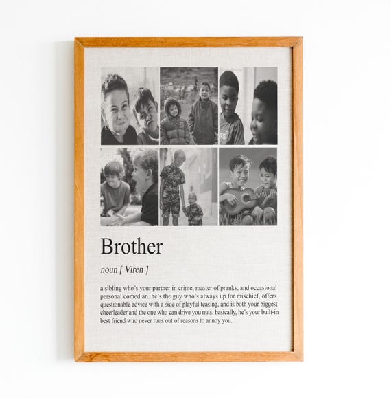 Brother Definition Print Brother Gift Print Gift Big Brother Print Dictionary Print Brother Photo Gift Birthday
