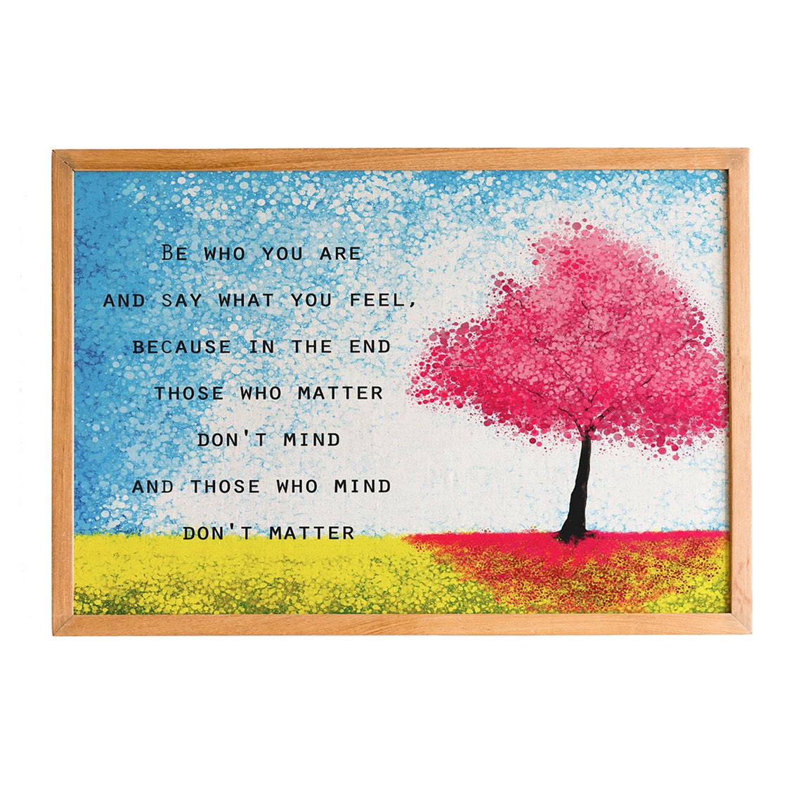 Be Who You Are Tree Quote Colorful Pointillism Inspirational Poster