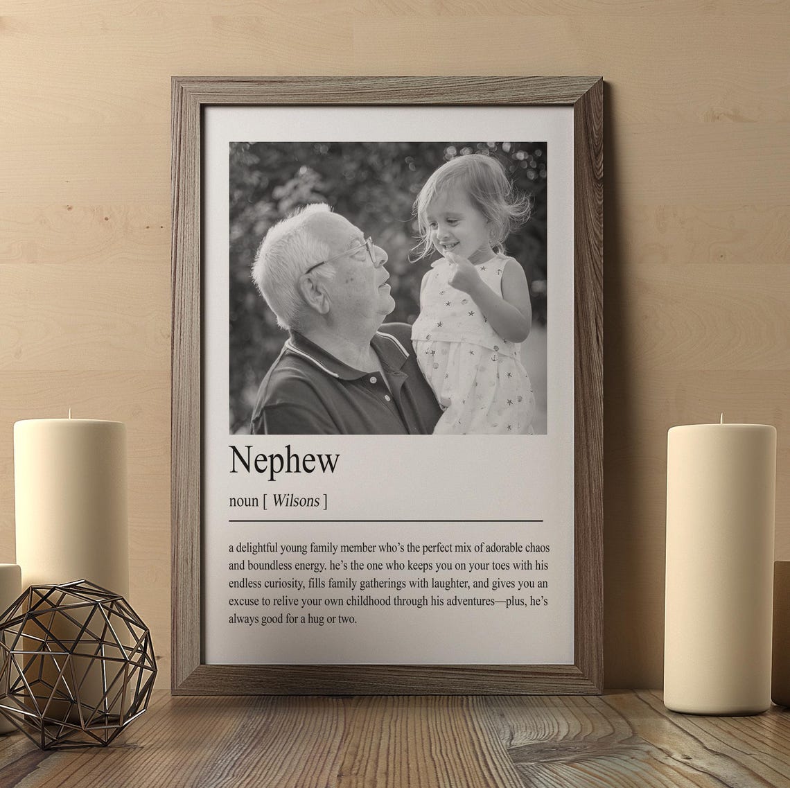 Personalized Nephew Photo Dictionary Definition Sweet Gift Poster - Image 2