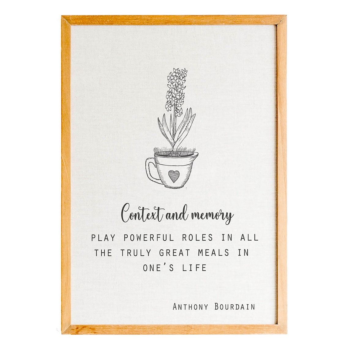 Anthony Bourdain Context And Memory Meals Teacup Flower Quote Poster