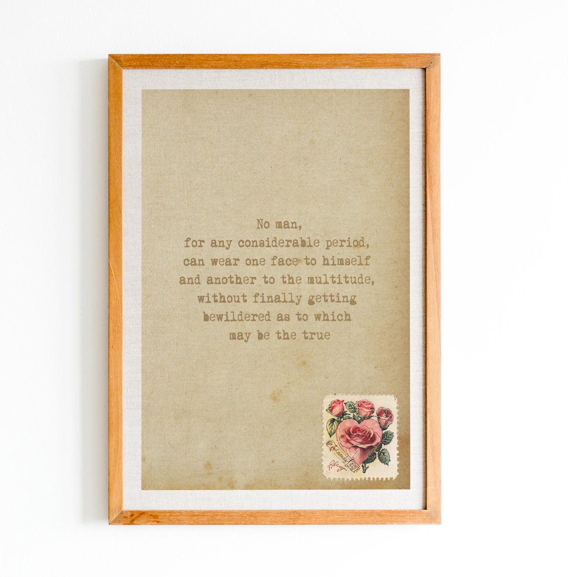 Nathaniel Hawthorne One Face to Himself Literary Quote Poster