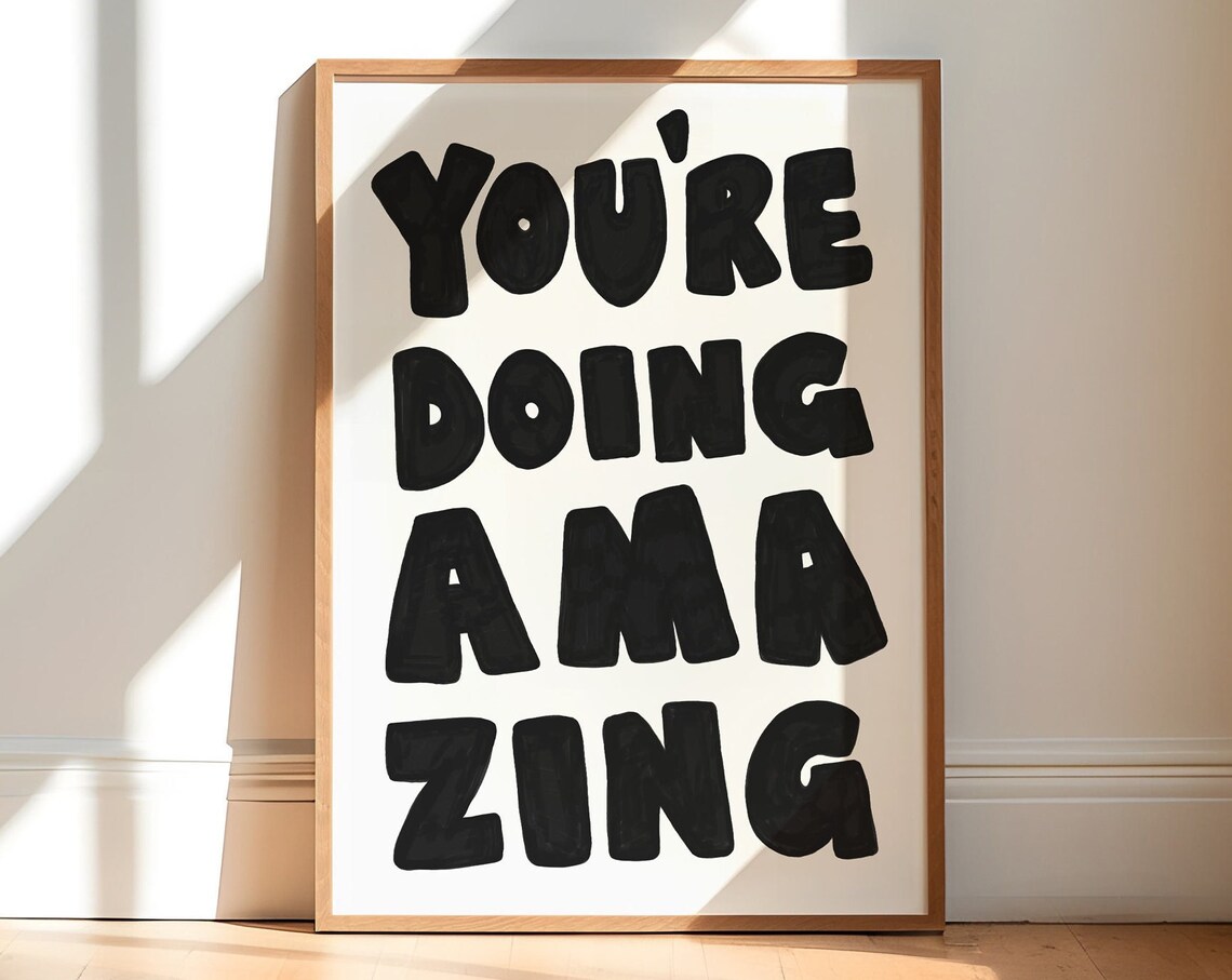 You're Doing Amazing Typography Motivational Poster
