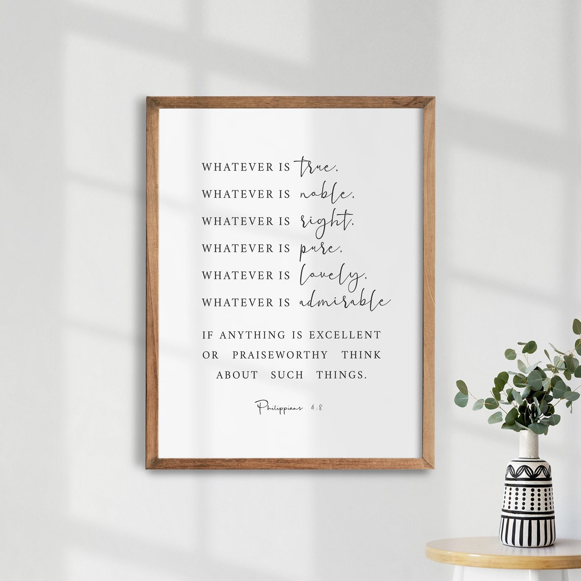 Philippians 48 Bible Verse Print Baptism Gift Modern Scripture Wall Art Bible Verse Sign Christian Wall Decor Christian Quote