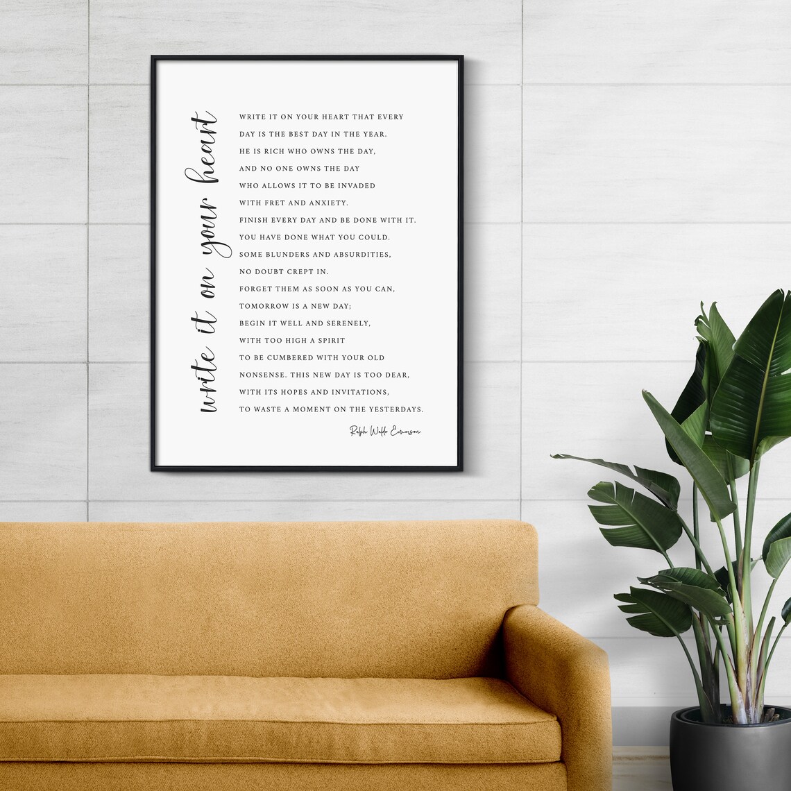 Write It On Your Heart Emerson Quote Art Print - Image 3