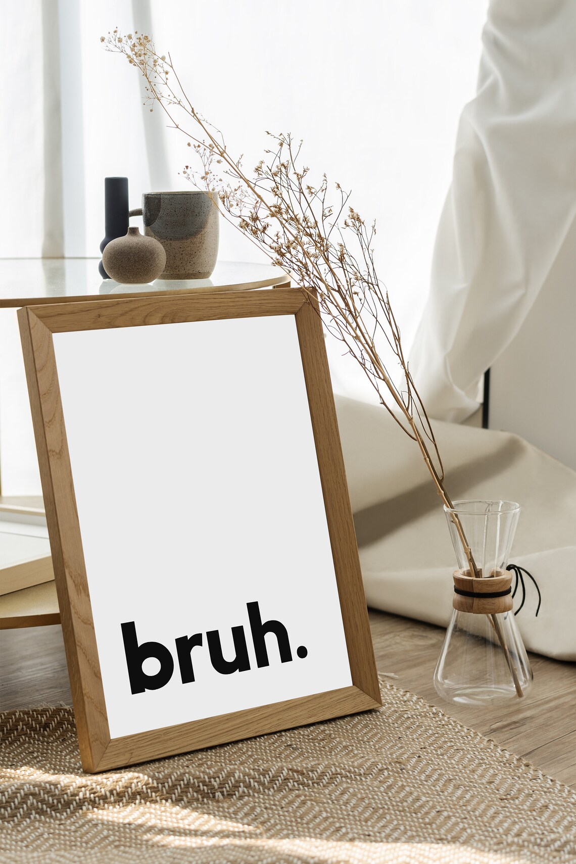 Bruh Minimalist Typography Nursery Art Print - Image 2