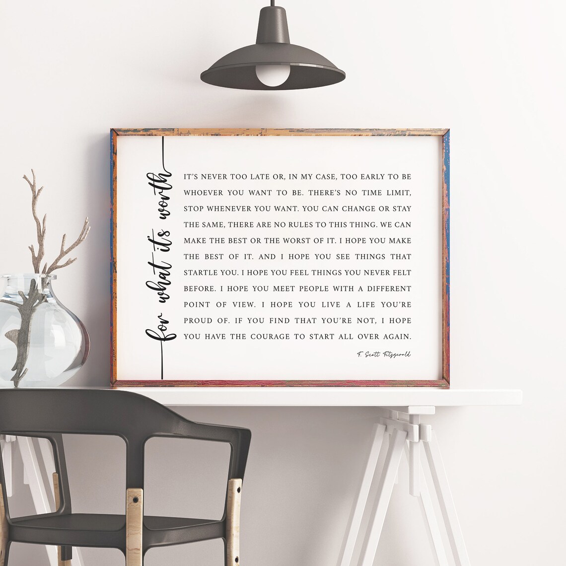 F. Scott Fitzgerald Quote Art Print, Book Quote Decor - Image 3
