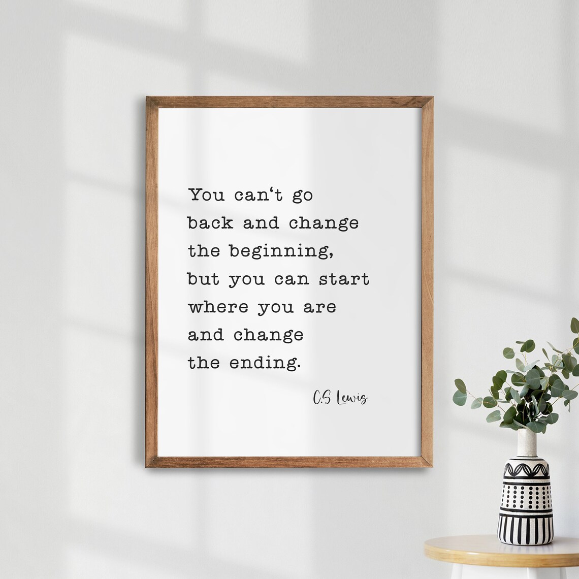 C.S. Lewis Quote Typography Poster, Baptism Gift