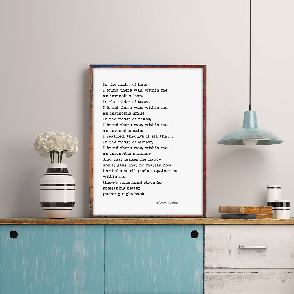 Albert Camus Invincible Summer Quote Art Print - Image 2