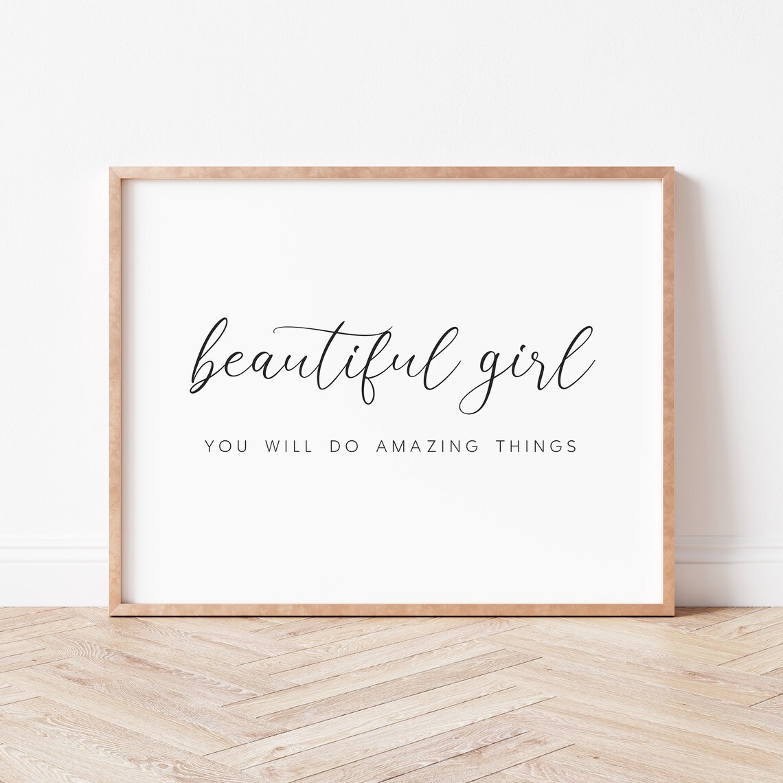 Beautiful Girl Nursery Quote Art Print, Baby Girl Gift