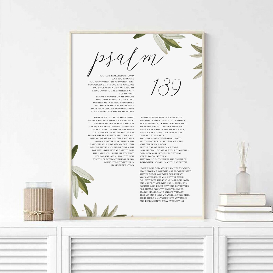 Psalm 139 Bible Verse Christian Wall Art Print - Image 3