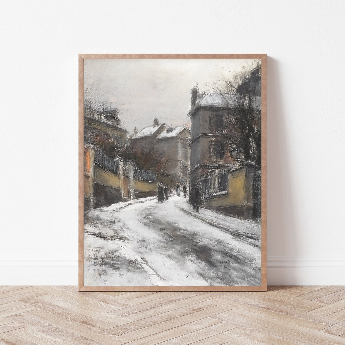 Vintage Country Painting Rustic European Cityscape Art Print - Image 3
