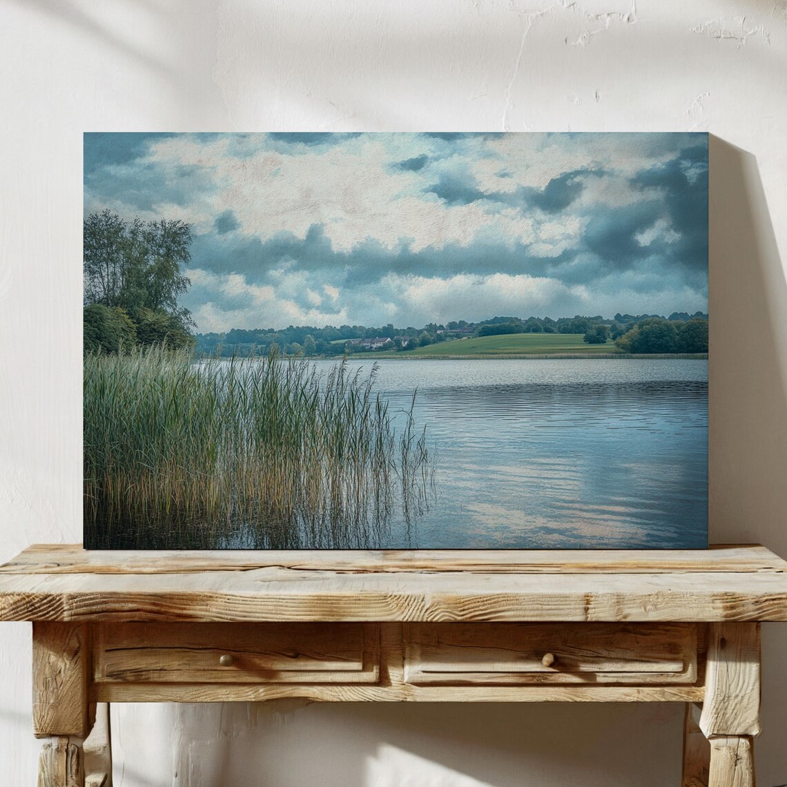 Countryside Lake Landscape, Rustic Decor Nature Print - Image 3