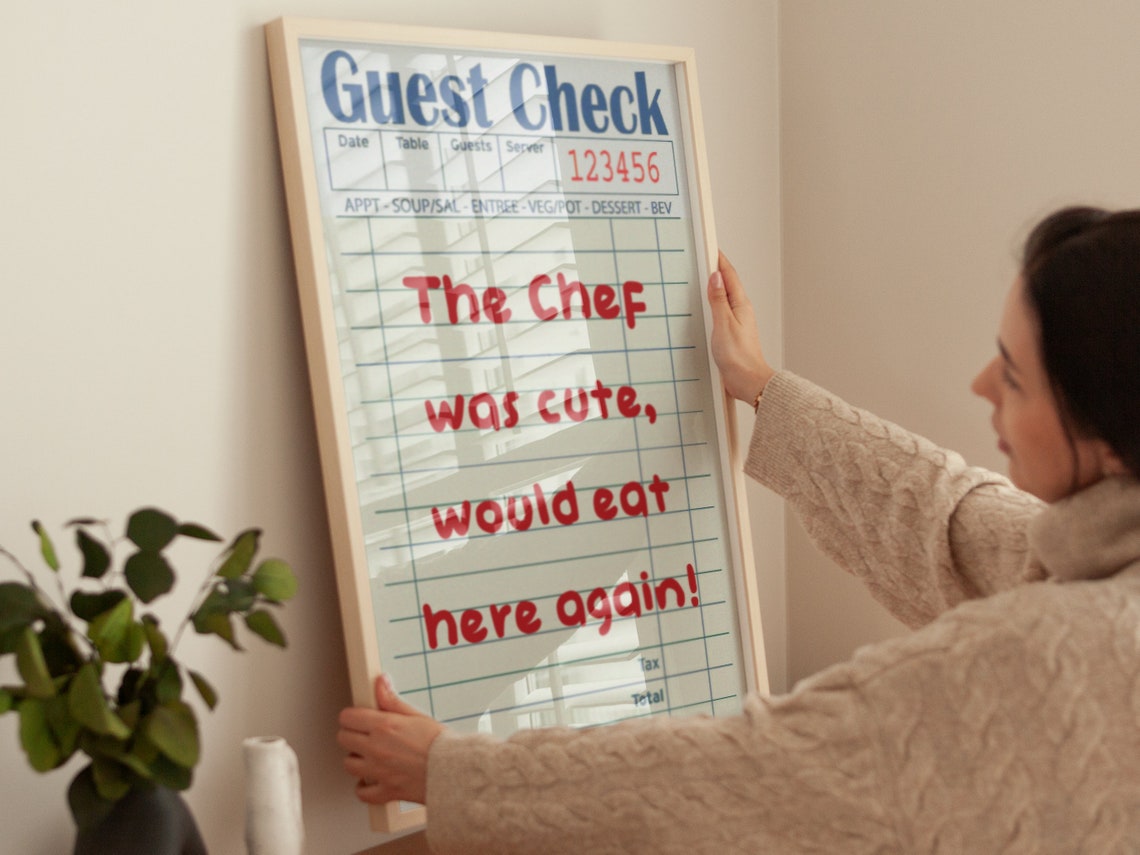 Funny Guest Check Retro Diner Receipt Cute Chef Quote Kitchen Poster - Image 4