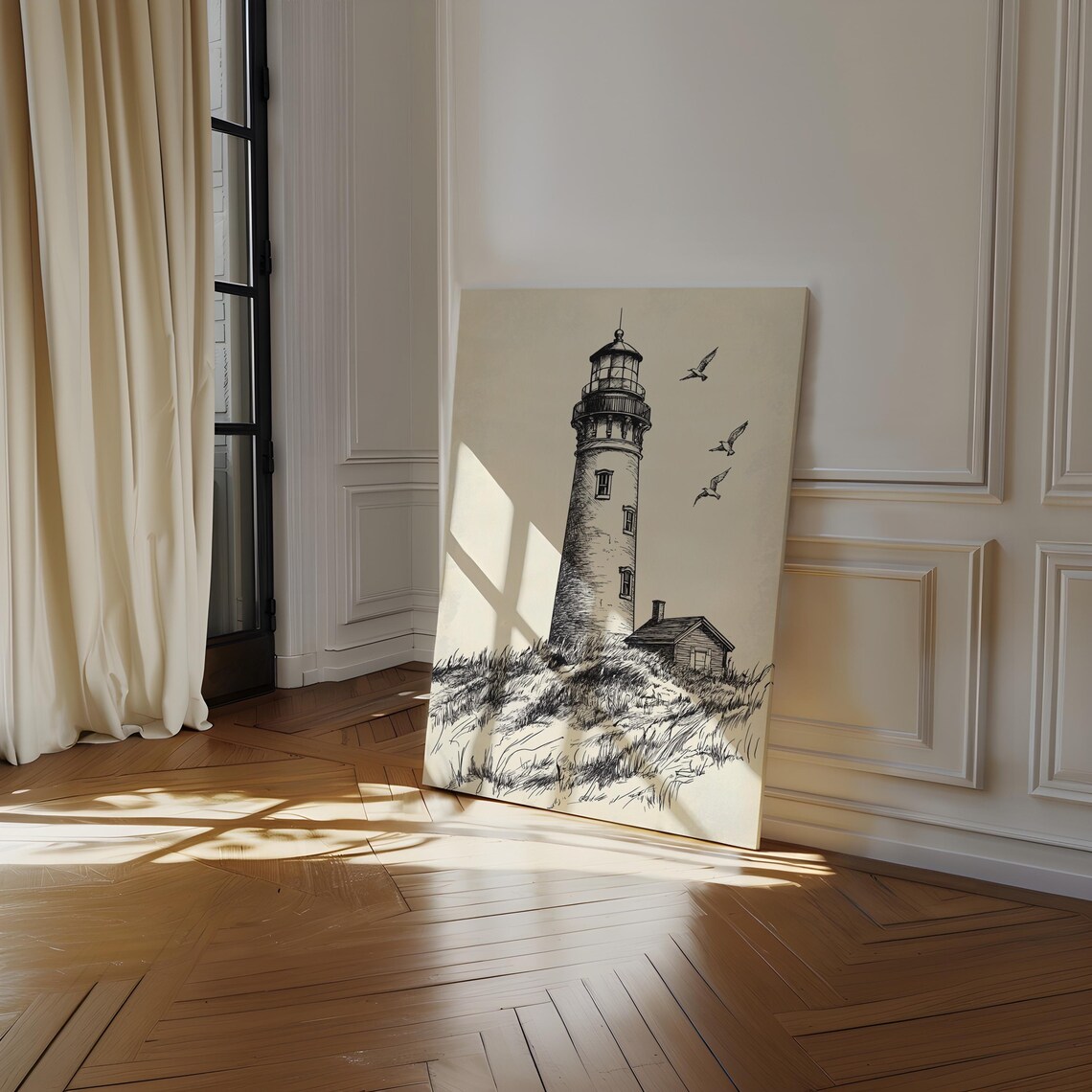 Vintage Lighthouse Illustration, Nautical Art Print - Image 2