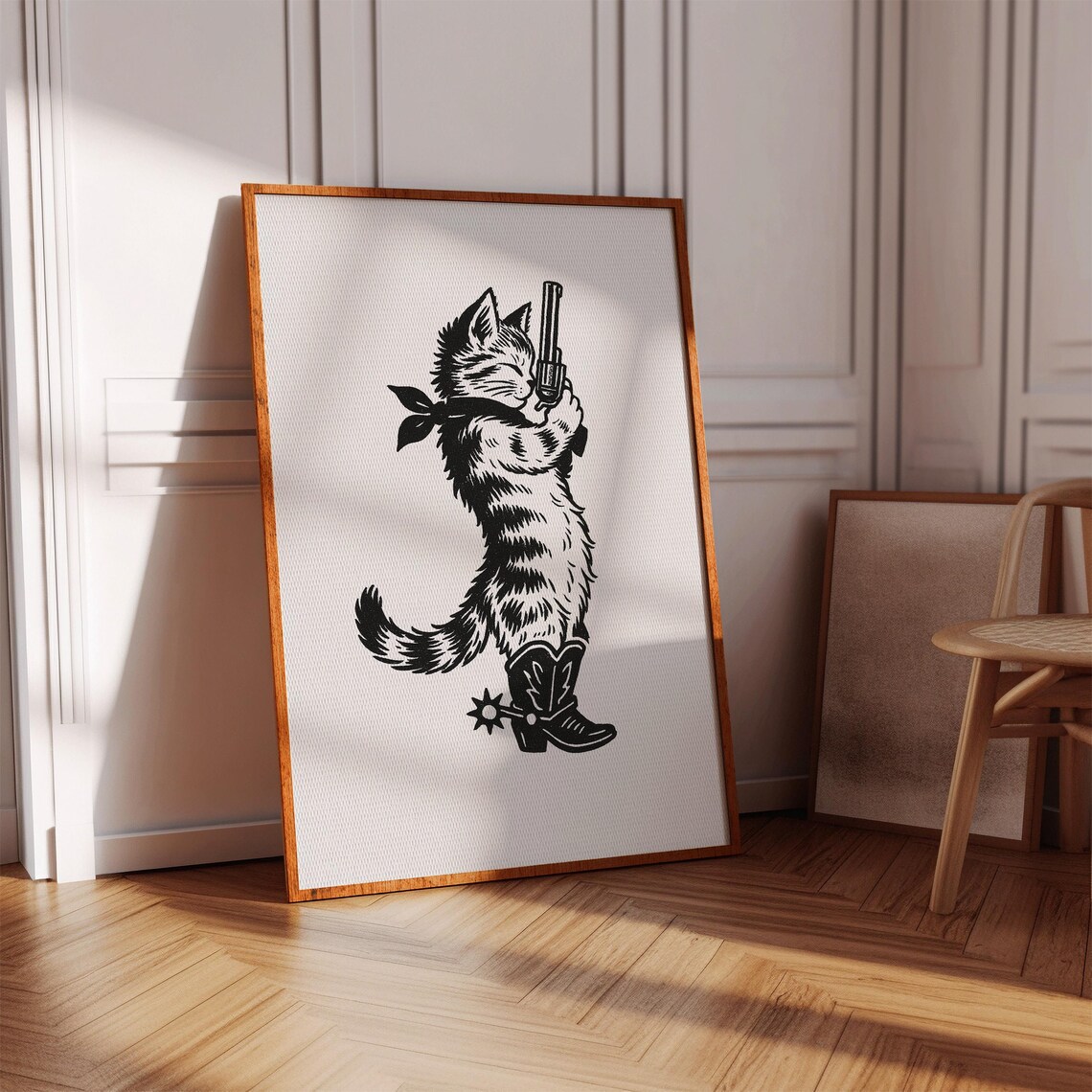 Cowboy Cat, Funny Western Cat in Boots - Image 3