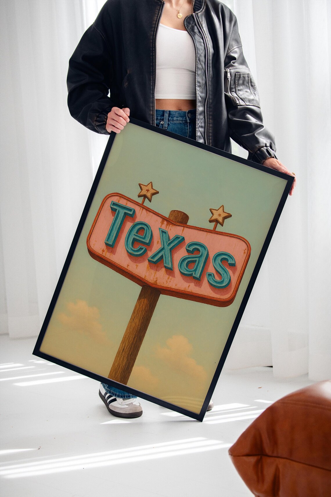Vintage Texas Sign, Retro Roadside Americana - Image 3