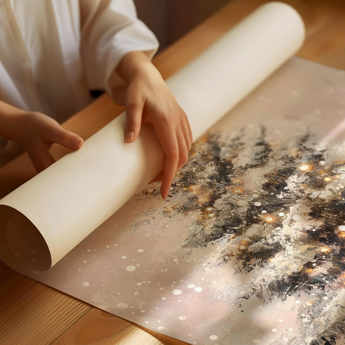 Cozy Snowy Christmas Tree, Festive Winter Art Print - Image 2