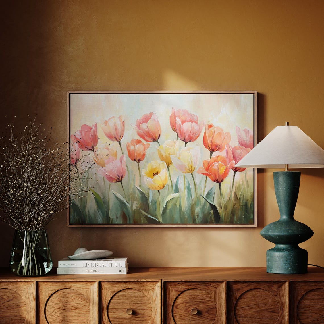 Vibrant Tulip Blooms Painterly Spring Garden Colorful Floral Art Print - Image 4