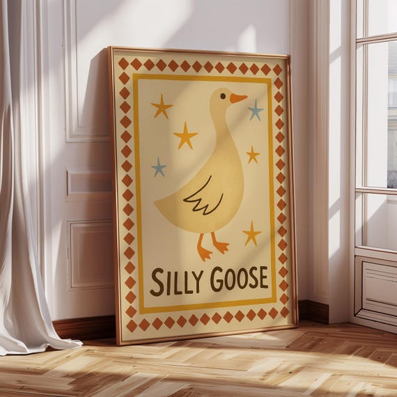 Silly Goose, Retro Folk Style Kitchen Decor