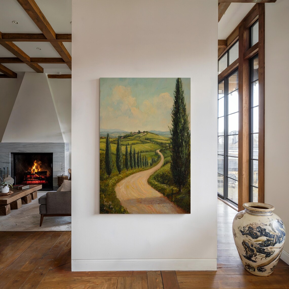 Tuscan Countryside Landscape, Rustic Mediterranean Decor - Image 4