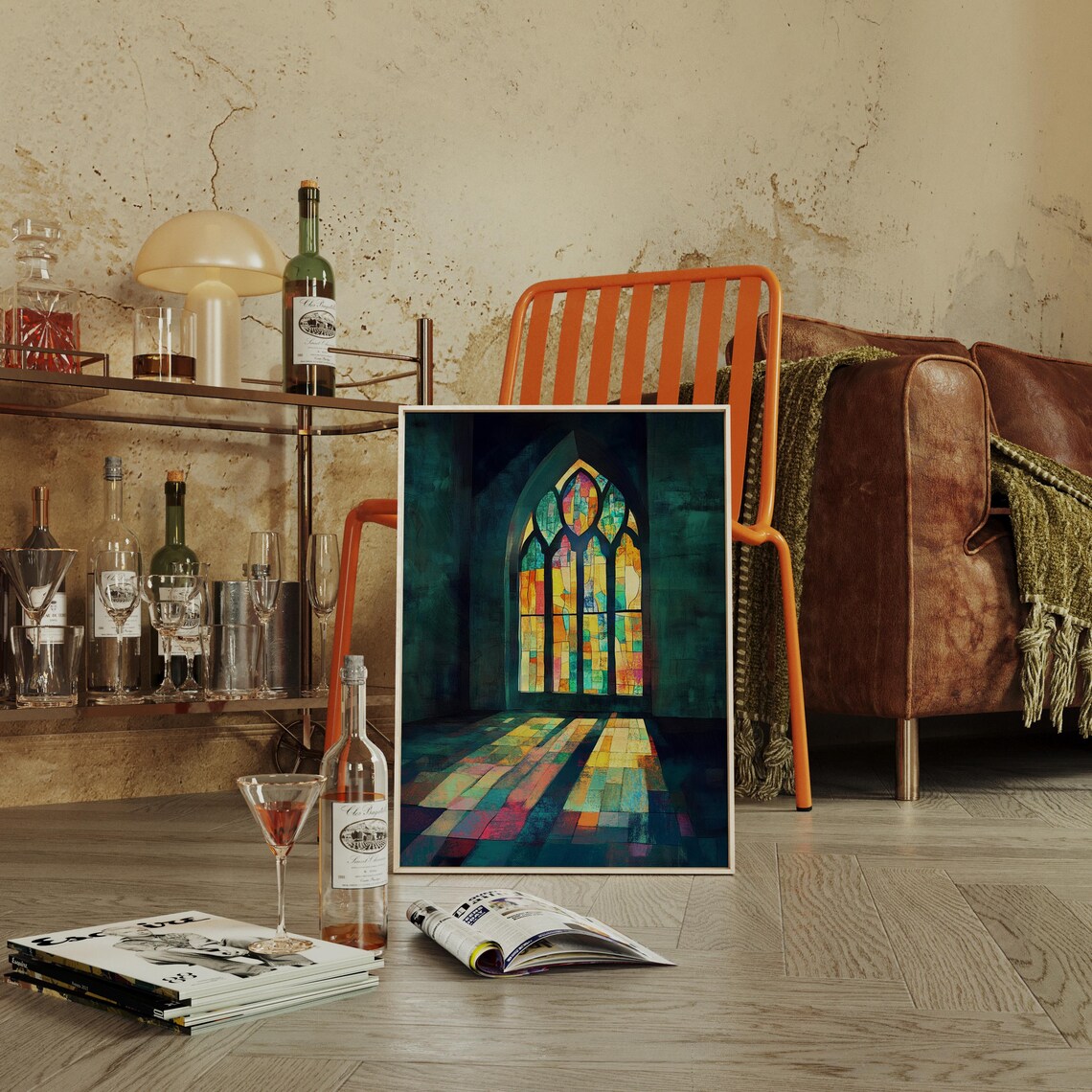 Stained Glass Light Rays Church Window Art Print - Image 5