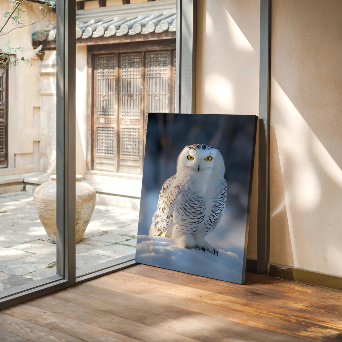 Majestic Snowy Owl Winter Arctic Wildlife Photography Wall Art Print - Image 3