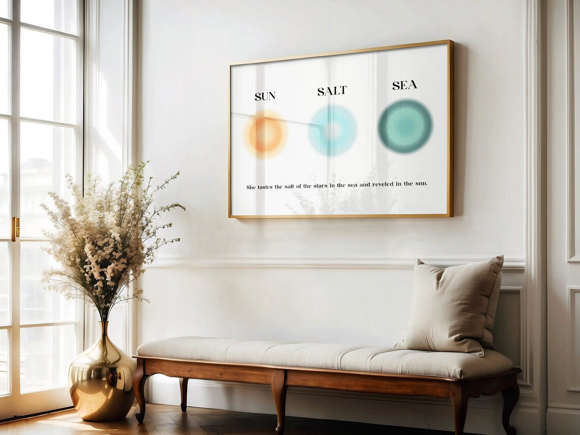 Sun Salt Sea Aura Circles Spiritual Ocean Minimalist Art Poster - Image 4