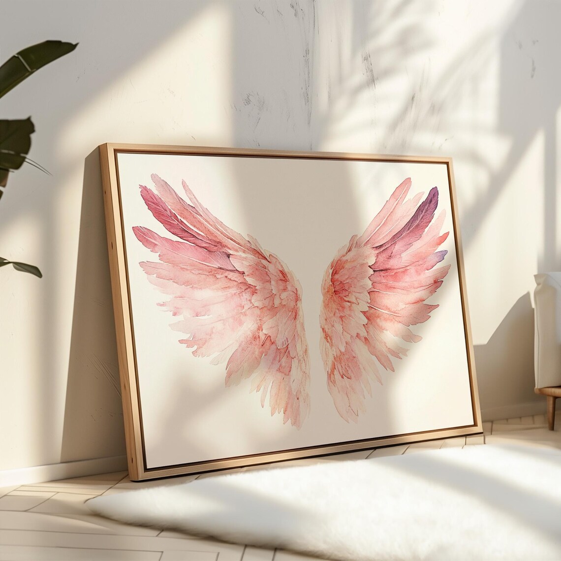 Angel Wings Watercolor Art Print, Celestial Boho Decor - Image 4