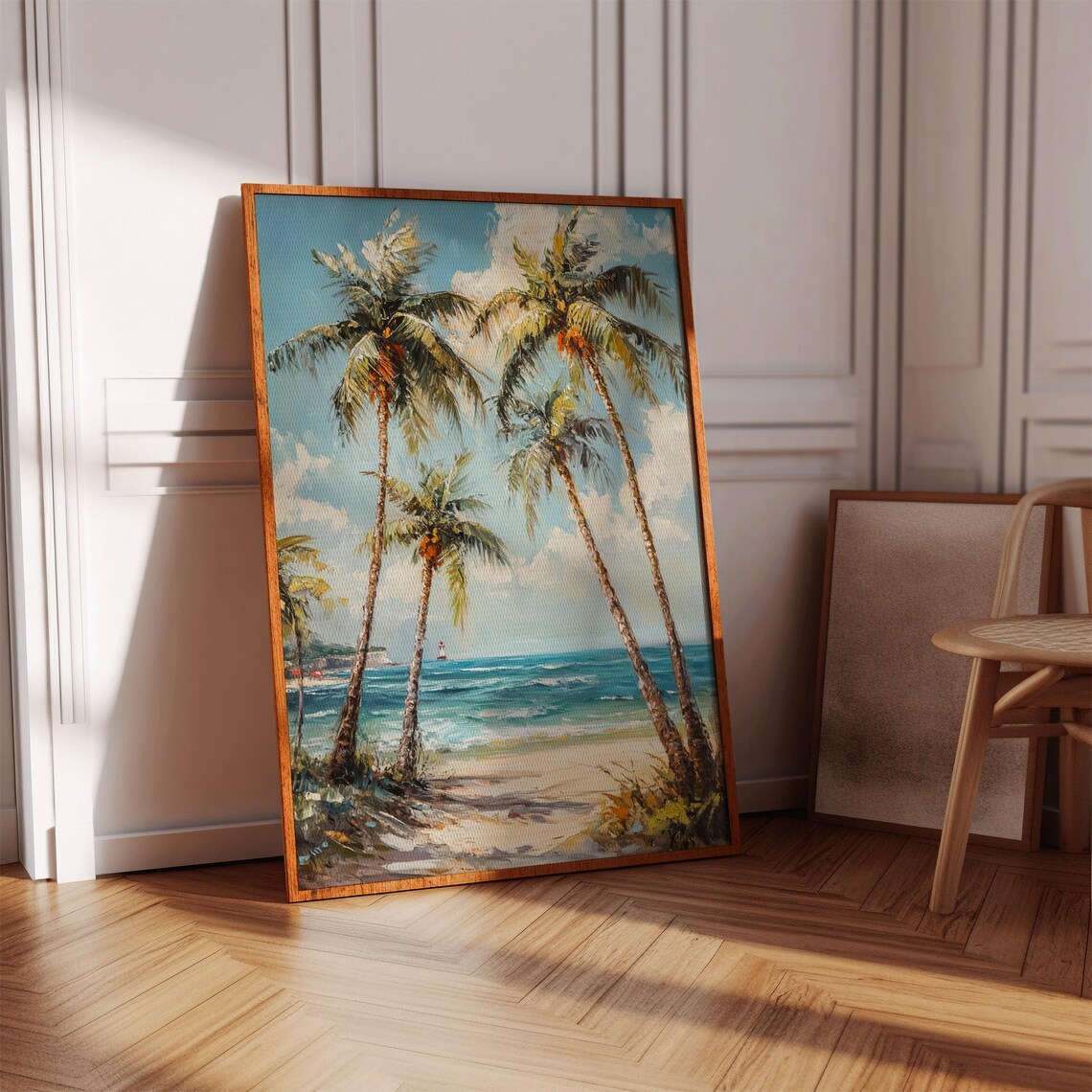Tropical Beach Paradise, Coastal Landscape Art Print