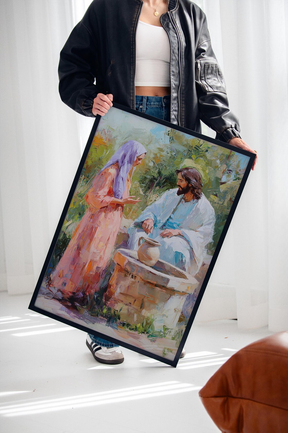 Jesus And The Woman At The Well, Christian Wall Decor - Image 2