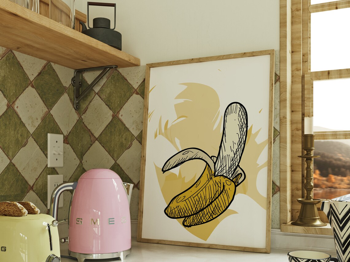 Banana Kitchen Wall Art Boho Minimalist Prints Modern Art Kitchen Prints Art File - Image 4