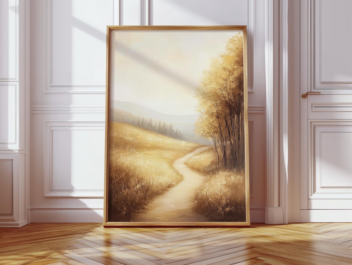 Golden Forest Trail Landscape, Rustic Nature Decor - Image 4