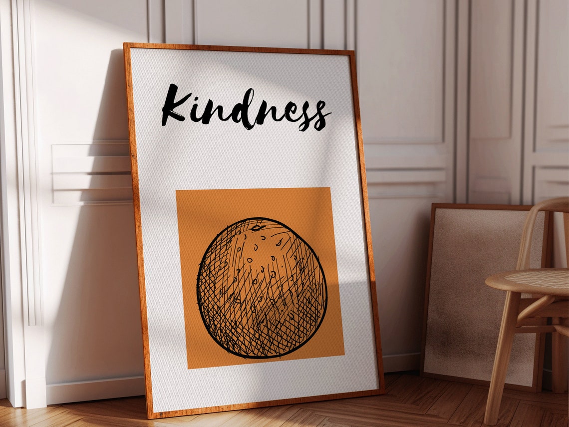 Kindness Orange Fruit Sketch Christian Affirmation Wall Art Poster - Image 2