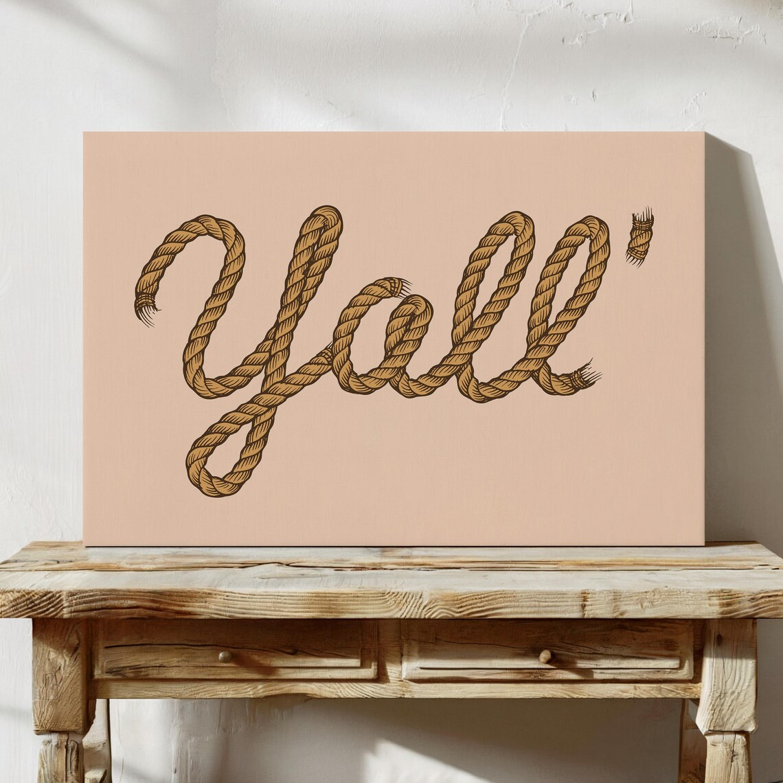 Rustic Western Rope Yall Typography, Country Decor - Image 4