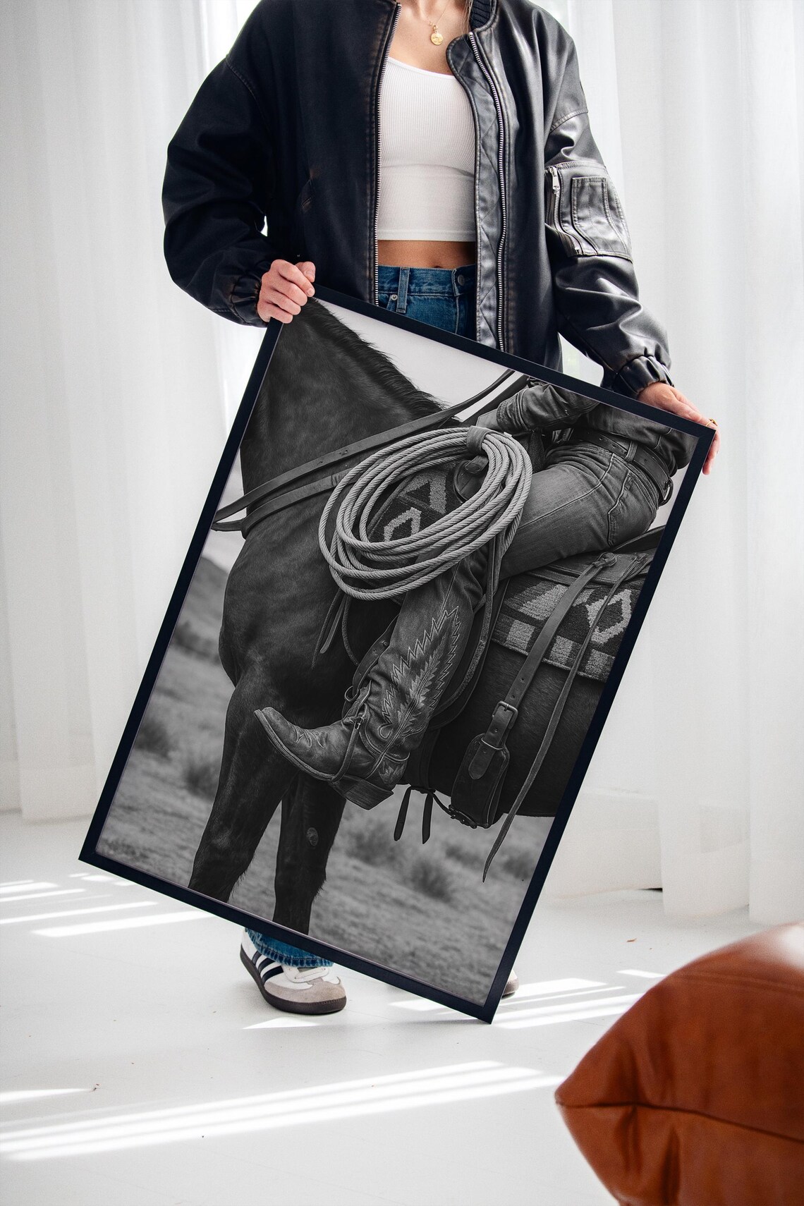 Western Cowboy Boot Rope Photography, Rustic Rodeo - Image 2