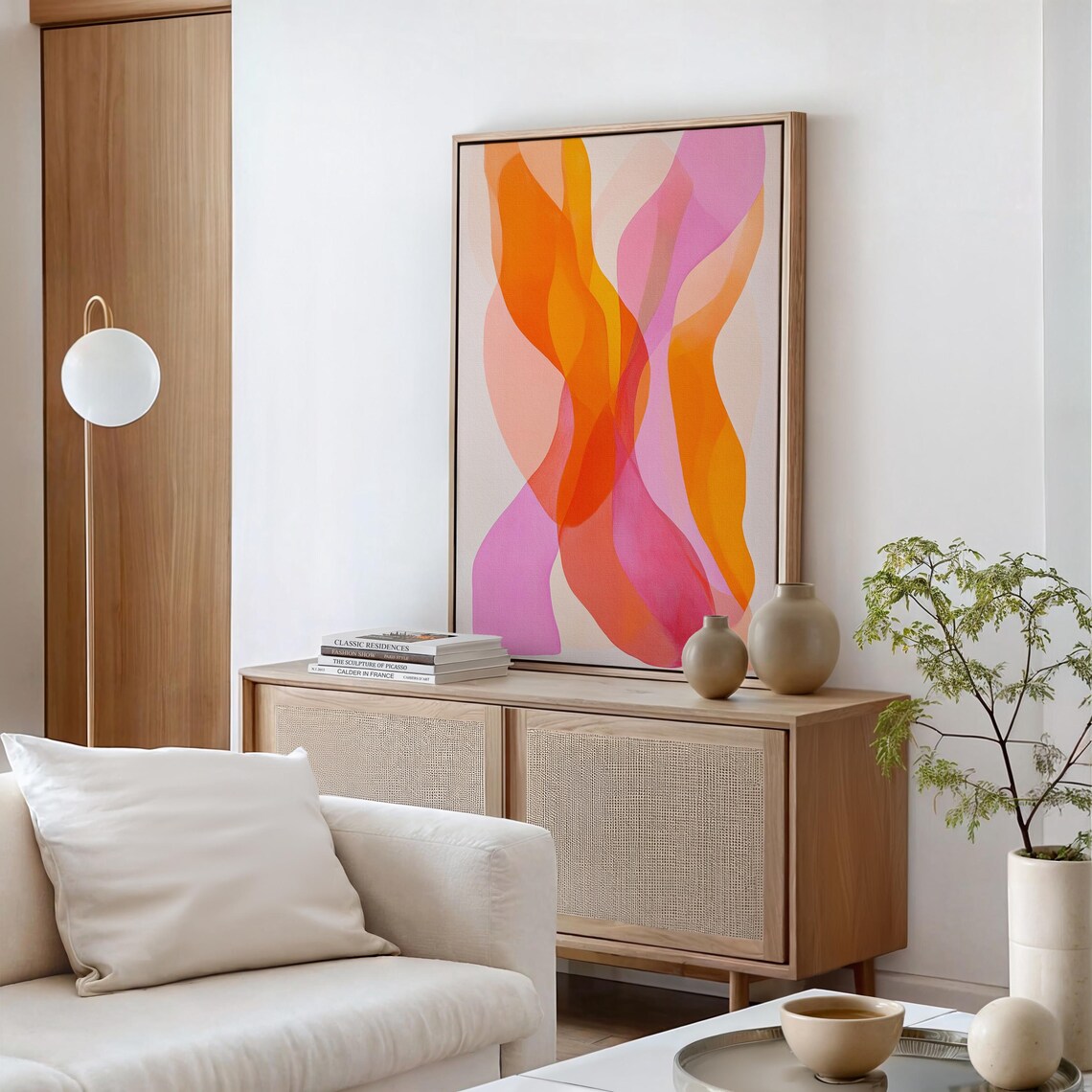 Vibrant Abstract Flow Of Warm And Bright Colors With Overlapping Pink Orange And Yellow Shapes - Image 4