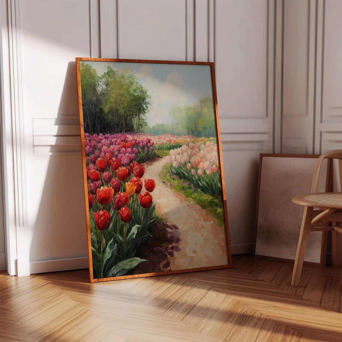 Spring Tulip Path, Impressionist Garden Art Print - Image 4