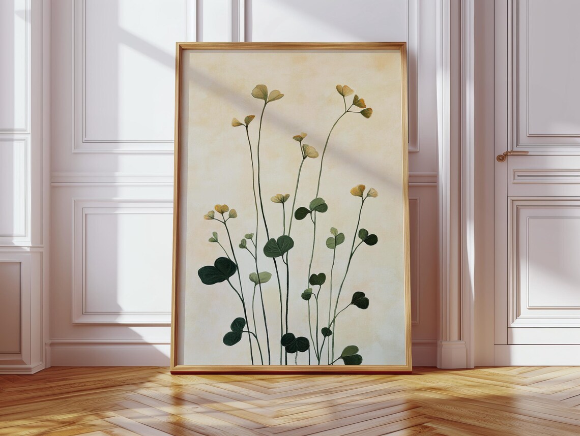 Modern Botanical Clover Minimalist Nature Art Print
