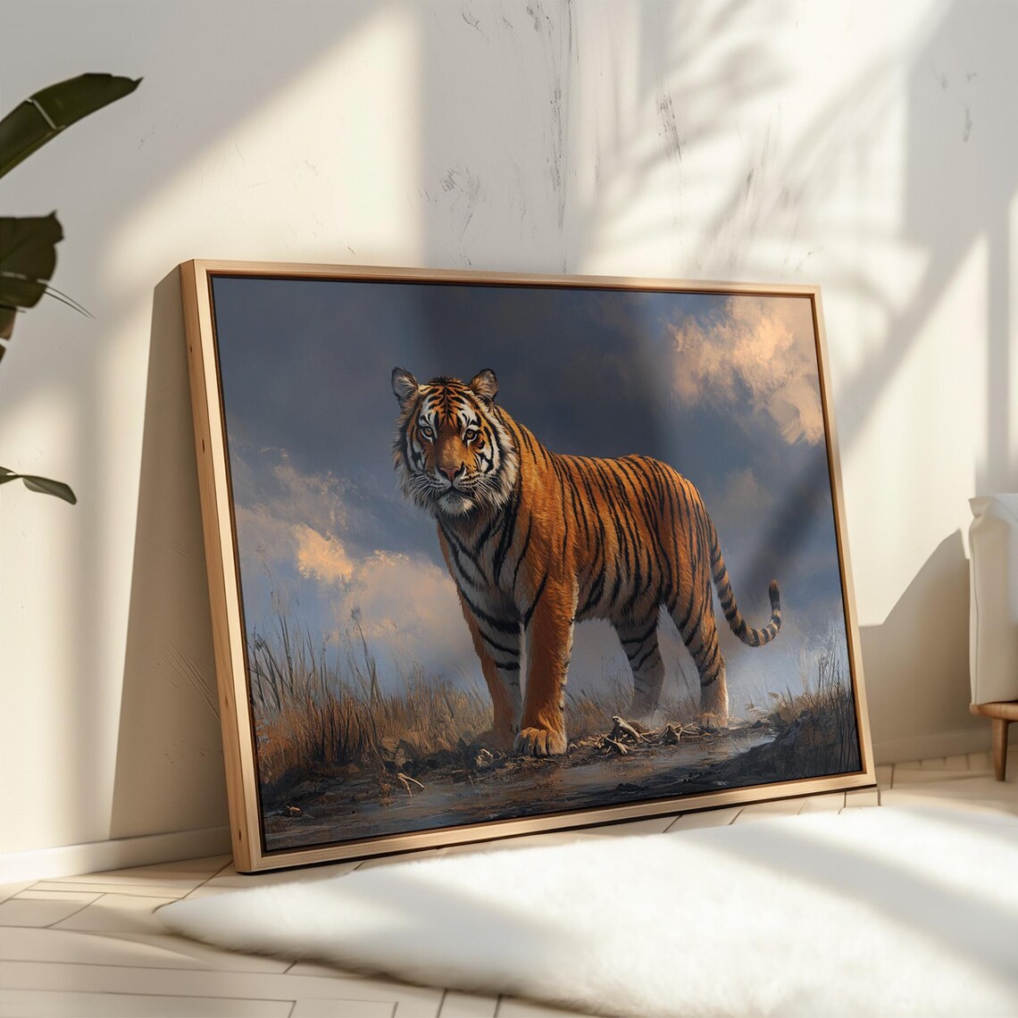 Majestic Tiger in the Wild, Realistic Wildlife Painting - Image 5