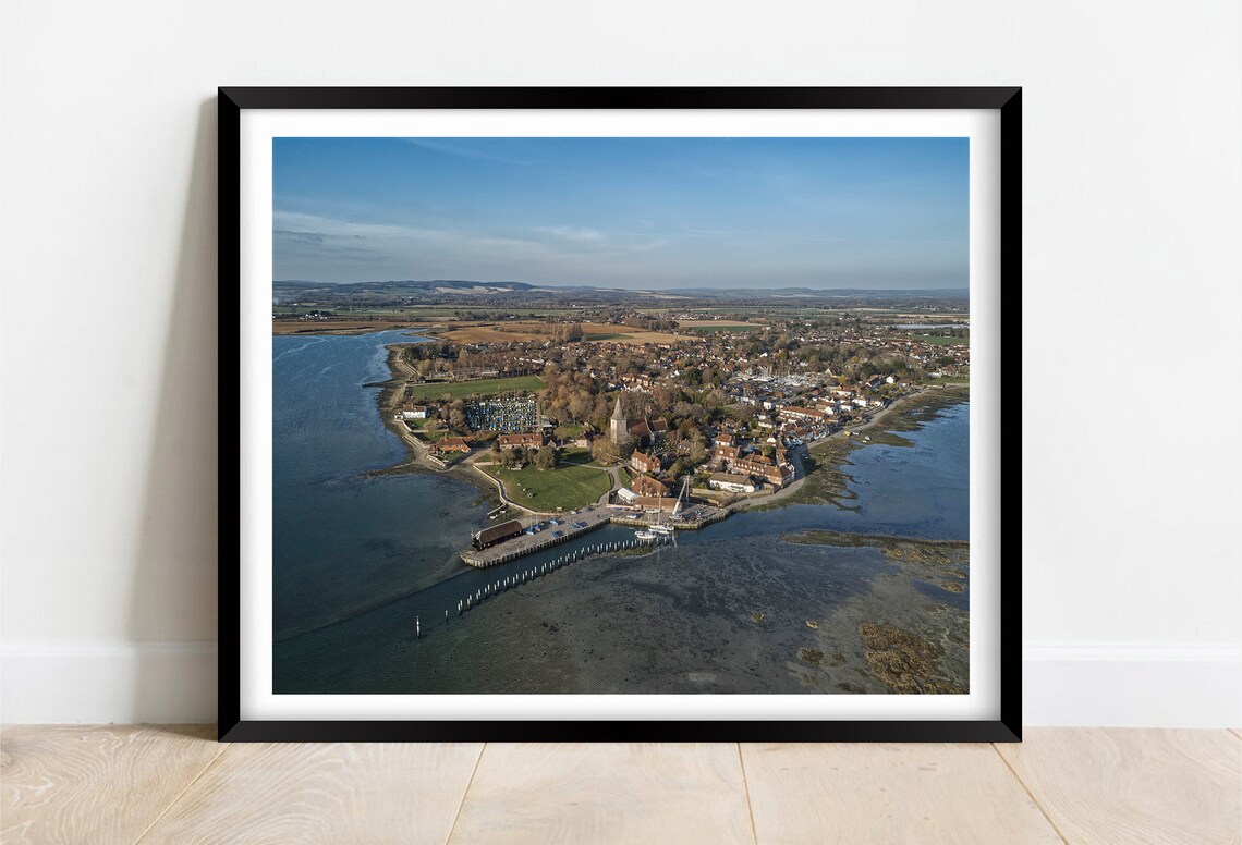Bosham Harbour West Sussex Aerial Village Shoreline View Poster