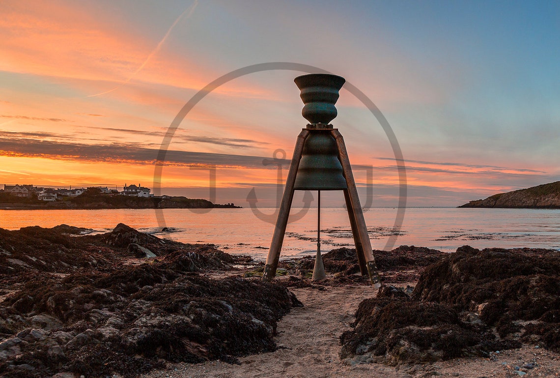 Anglesey Time and Tide Bell Sculpture Sunset Coast Wales Poster - Image 3