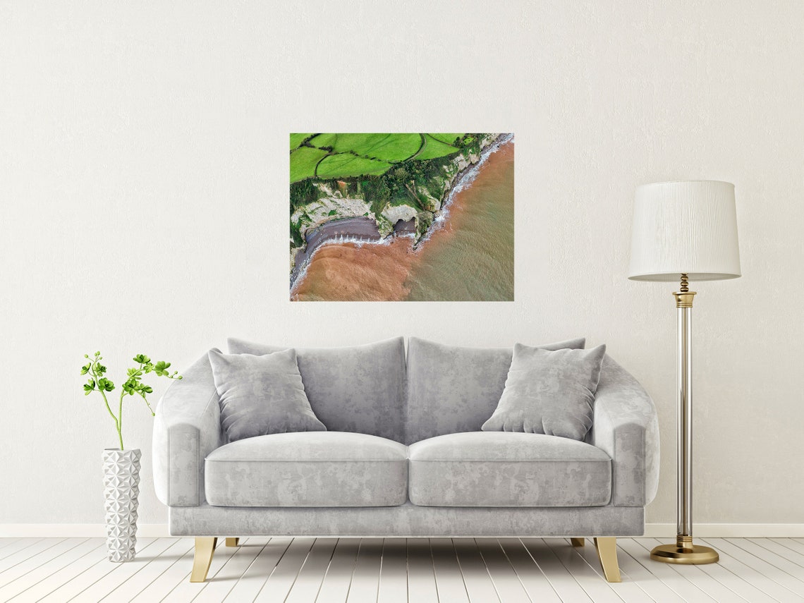 Beer Devon From Above Aerial View Of Cliffs And Farmland Poster - Image 2