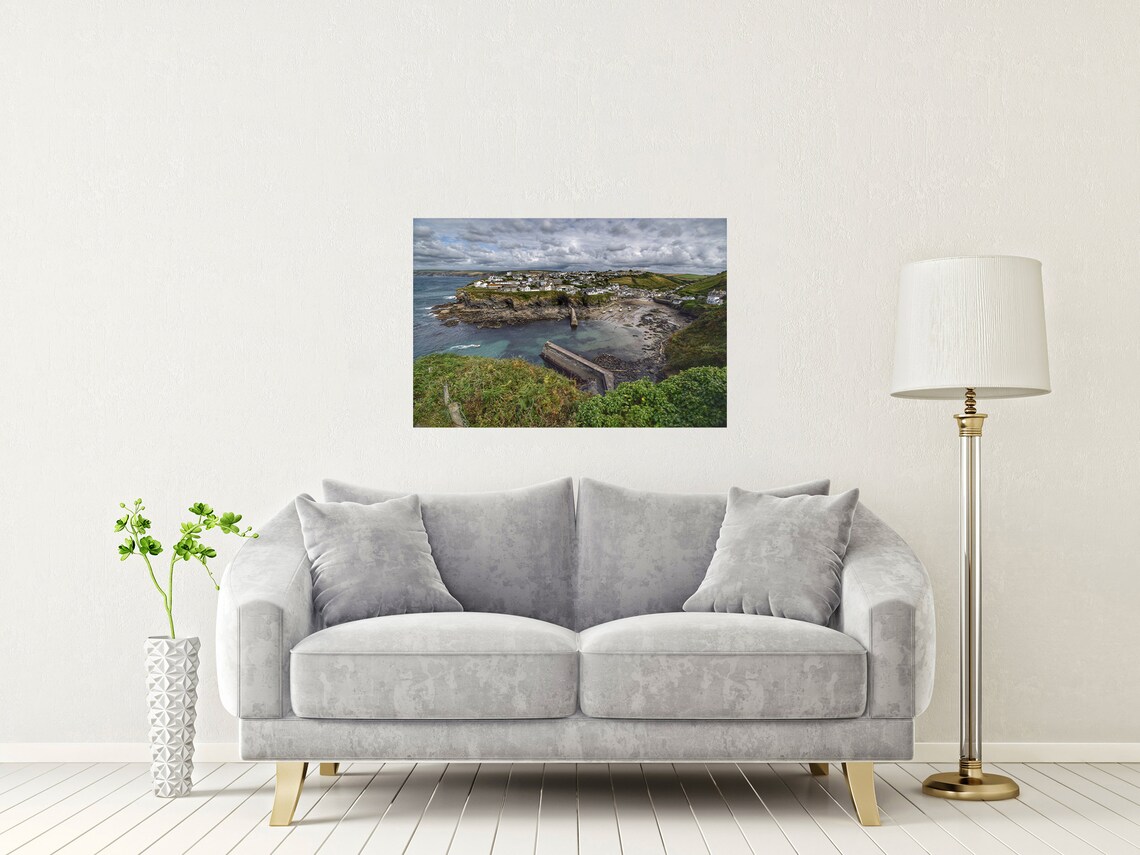 Port Isaac Cornwall Fishing Village Harbour Breakwater Cove Poster - Image 2