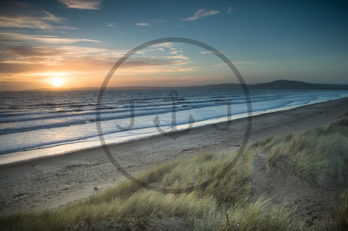 Aberavon Beach Wales Sunset Golden Waves Sand Dunes Seascape Poster - Image 3