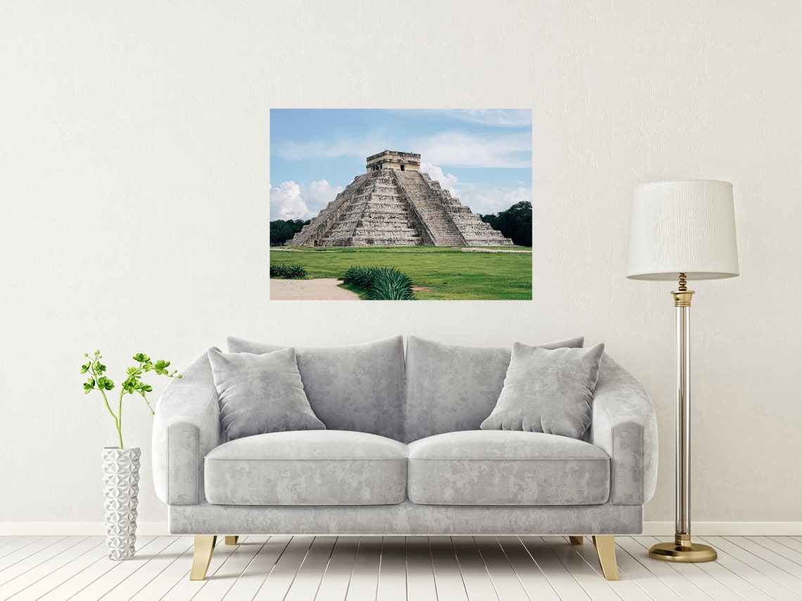 Chichen Itza Mexico El Castillo Mayan Pyramid Landmark Print - Image 2